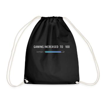 Gaming auf 100 erhöht - Turnbeutel - Schwarz - Vorne