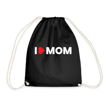 Ich liebe Mama - Turnbeutel - Schwarz - Vorne