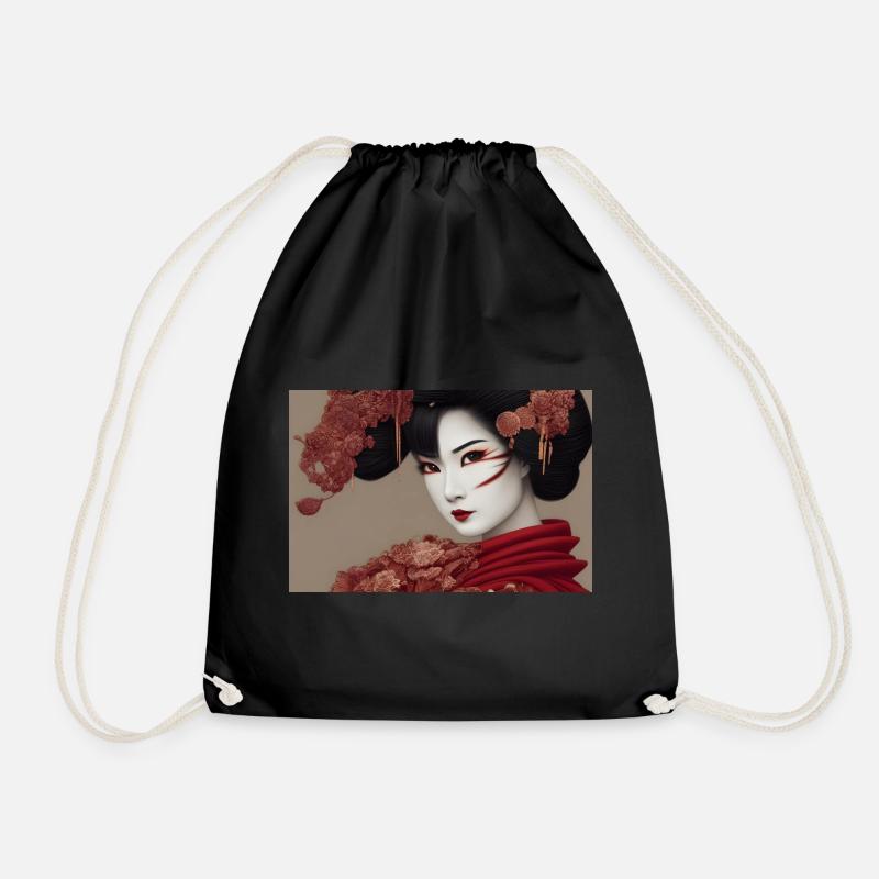 Geisha Asuka - Drawstring Bag - black
