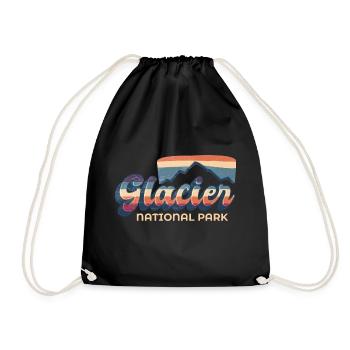 Glacier National Park, British Columbia, Canada - Drawstring Bag - black - Front