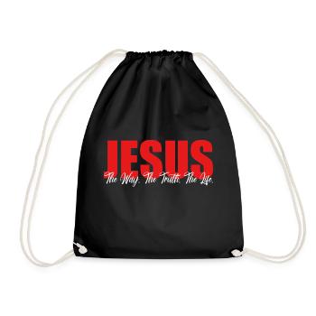 Jesus The Way Truth Life Christian - Turnbeutel - Schwarz - Vorne