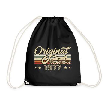 1977 Septembre Né Anniversaire Année de naissance 1977 - Sac de sport léger - noir - Devant