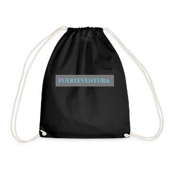 Fuerteventura Schriftzug hellblau - Turnbeutel - Schwarz - Vorne
