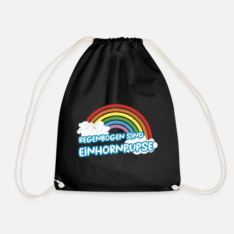 Regenbogen sind Einhornpupse - Turnbeutel - Schwarz