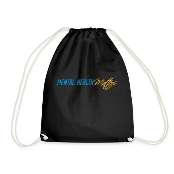 mental health matters quote - Drawstring Bag - black - Front