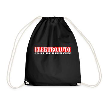 Elektroauto = sauber "heizen" - Turnbeutel - Schwarz - Vorne