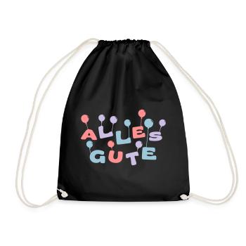 Best wishes - Drawstring Bag - black - Front