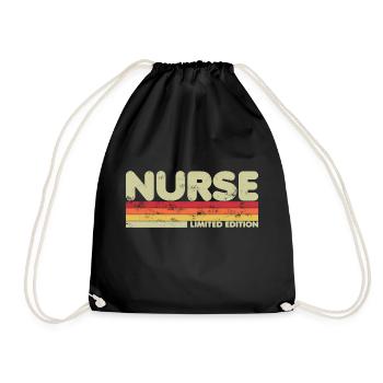Retro Nurse 80s Limited Edition For Nursing - Drawstring Bag - black - Front