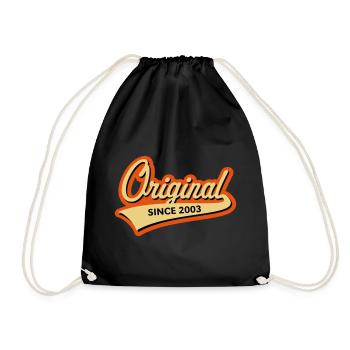 Original Since 2003 (Geburtsjahr, Geburtstag / 3C) - Turnbeutel - Schwarz - Vorne