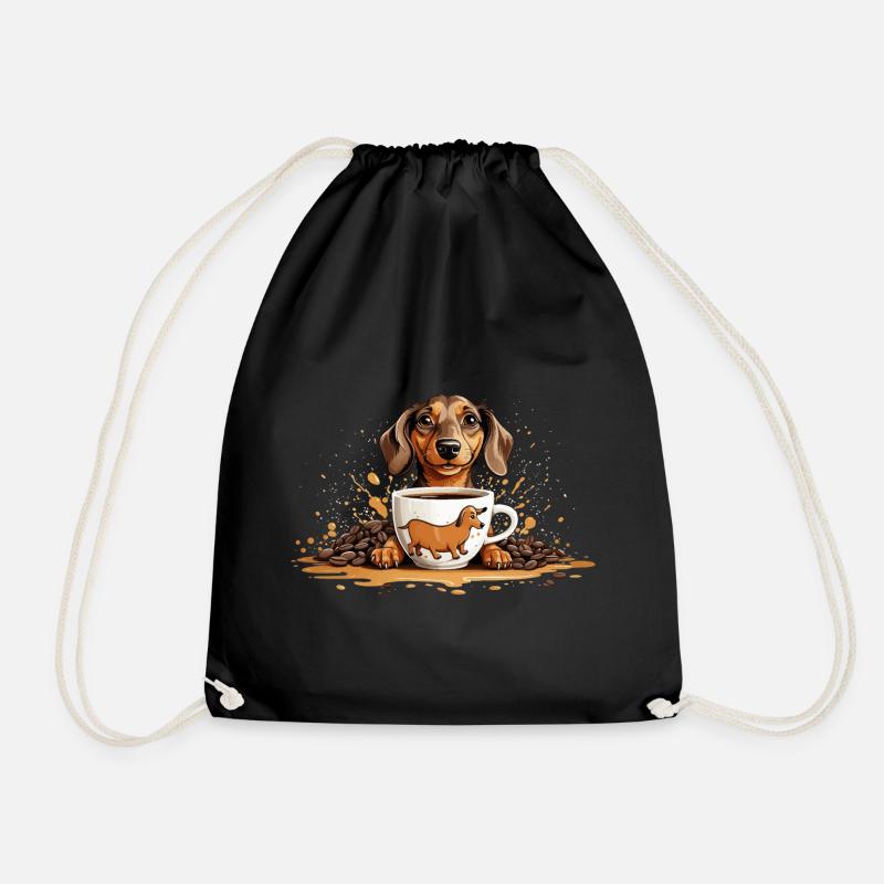 KURZHAARDACKEL KAFFEE DACKEL - Turnbeutel - Schwarz