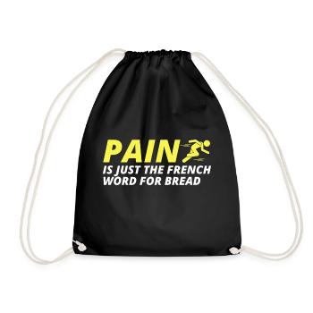 Pain Funny Running Workout Marathon - Drawstring Bag - black - Front