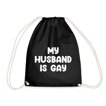 My Husband Is Gay - Drawstring Bag - black - Front