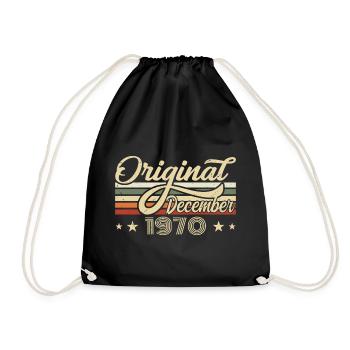 Décembre 1970 - Cadeau d’anniversaire Décembre 1970 - Sac de sport léger - noir - Devant