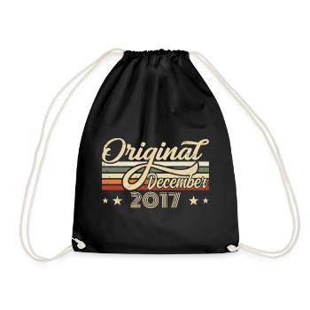 Dezember 2017 - Geburtstagsgeschenk Dezember 2017 - Turnbeutel - Schwarz - Vorne