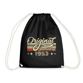 Anniversaire Janvier 1953 Janvier Né en Janvier - Sac de sport léger - noir - Devant