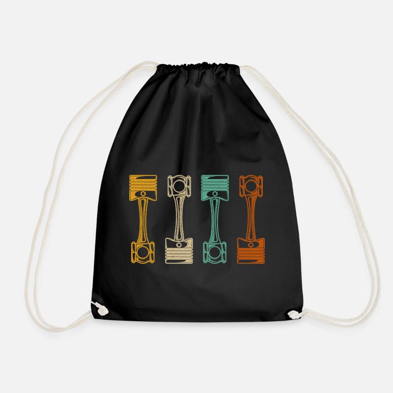 Retro Car Mechanic - Drawstring Bag - black