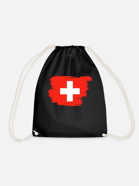 Schweiz Flagge - Turnbeutel - Schwarz