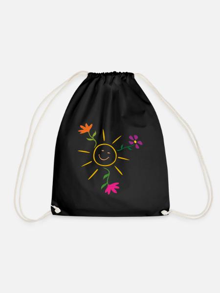 Sonne, Sommer, Blumen, Garten - Turnbeutel - Schwarz