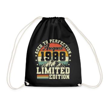 Août 1988 Vintage Cadeau d’anniversaire - Sac de sport léger - noir - Devant