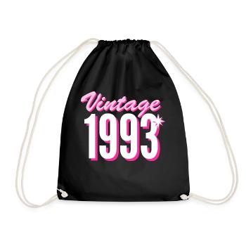 1993 Jahrgang Baujahr Vintage Geschenkidee Retro - Turnbeutel - Schwarz - Vorne