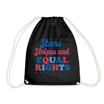 Rayures étoilées et égalité - Sac de sport léger - noir - Devant
