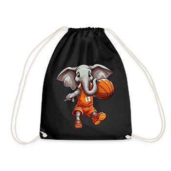 Basketball Elefantin - Turnbeutel - Schwarz - Vorne