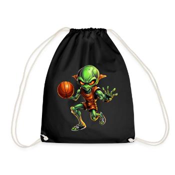 Basketball Alien - Turnbeutel - Schwarz - Vorne