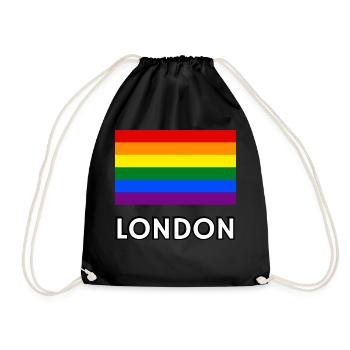 Pride Flag London - Drawstring Bag - black - Front