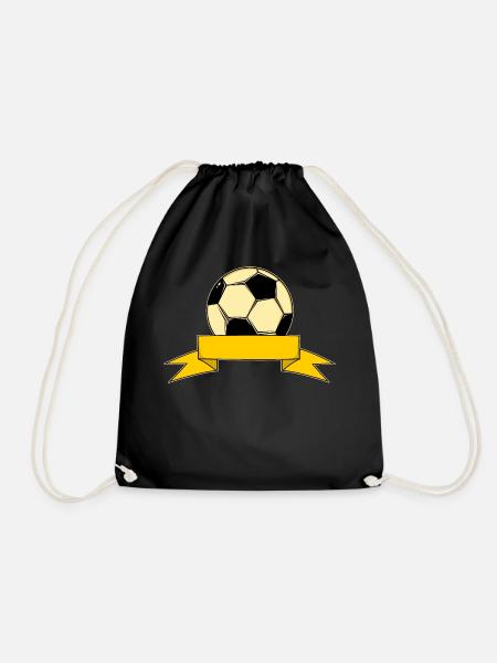 Fußball Name Bannerschleife gelb - Turnbeutel - Schwarz