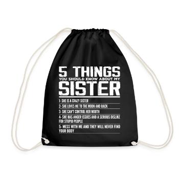 5 Things You Should Know About My Sister | Sister - Sac de sport léger - noir - Devant