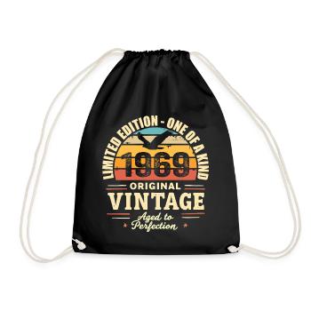 1969 Geburtstagsgeschenk Vintage 1969 Retro 1969 - Turnbeutel - Schwarz - Vorne