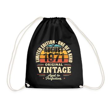 Août 1971 Anniversaire Août 1971 - August 1971 - Sac de sport léger - noir - Devant