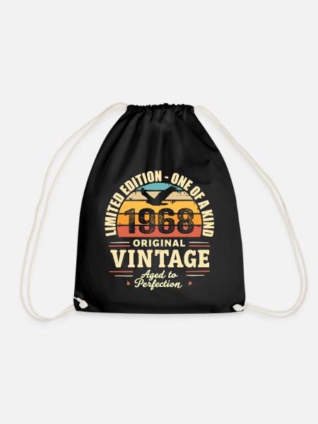 1968 Geburtstagsgeschenk Jahrgang 1968 Retro 1968 - Turnbeutel - Schwarz