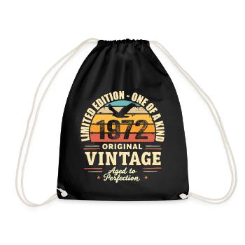 1972 Geburtstagsgeschenk Vintage 1972 Retro 1972 - Turnbeutel - Schwarz - Vorne