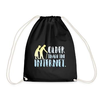 Older than the internet - Drawstring Bag - black - Front