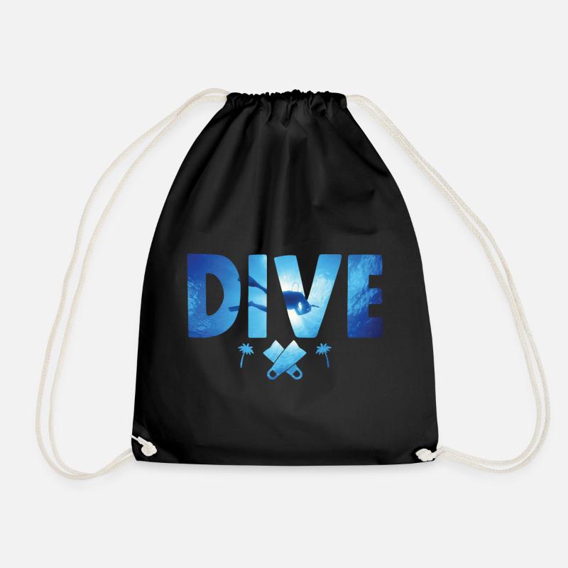 Scuba Diving Divers Shadow Deep Swim - Tauchen - Turnbeutel - Schwarz