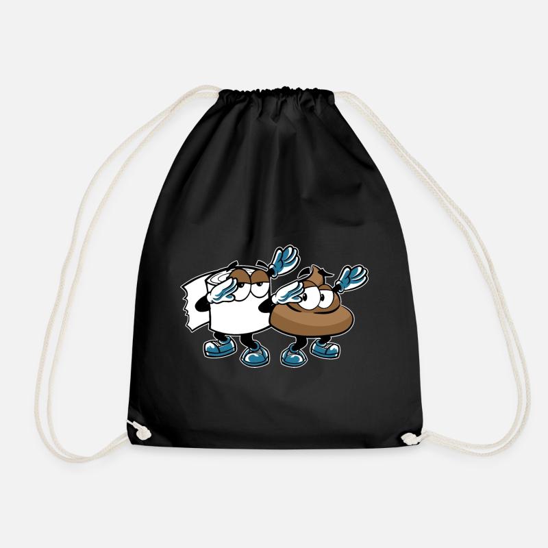 DABBING POOP KACKE KLOPAPIER - Turnbeutel - Schwarz