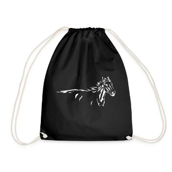 Chevaux Cheval sauvage Animal Silhouette - Sac de sport léger - noir - Devant