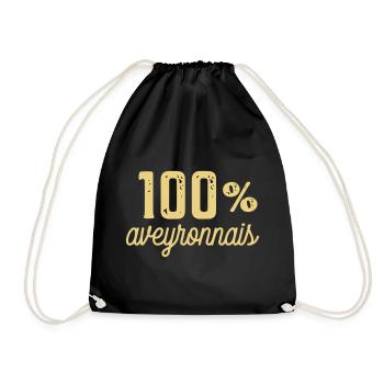 100 % aveyronnais - Sac de sport léger - noir - Devant