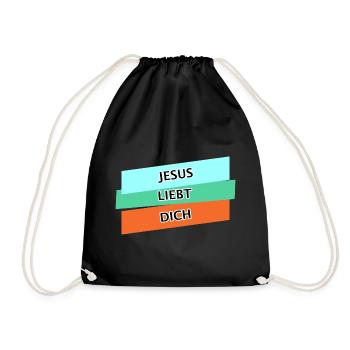 Jesus Christus von Nazareth Glaube Bibel Jesus - Turnbeutel - Schwarz - Vorne