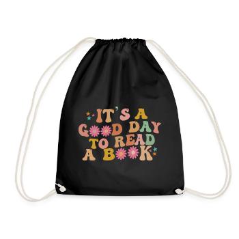 It's A Good Day To Read A Book - Drawstring Bag - black - Front