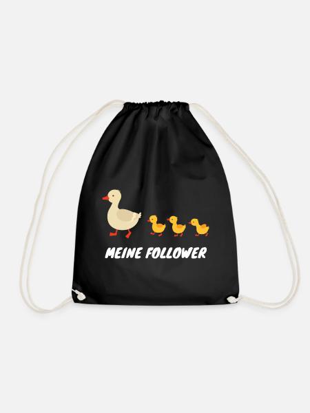 Meine Follower Lustige Enten - Turnbeutel - Schwarz