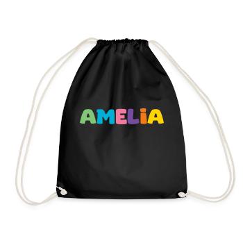 Name - Amelia - Turnbeutel - Schwarz - Vorne