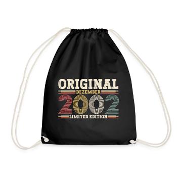 21st Birthday December Born in 2002 - Drawstring Bag - black - Front