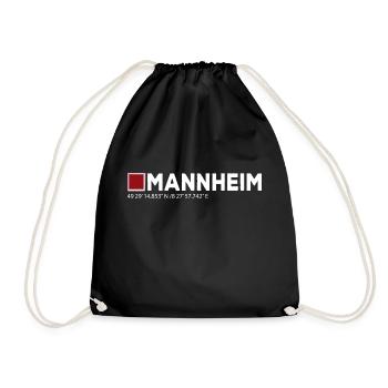 Mannheim Monnem Mannheimat - Turnbeutel - Schwarz - Vorne