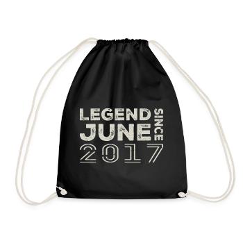 June 2017 Birthday June 2017 June Gift 2017 - Drawstring Bag - black - Front