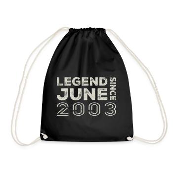 Juni 2003 Geburtstag Juni 2003 Juni Geschenk 2003 - Turnbeutel - Schwarz - Vorne