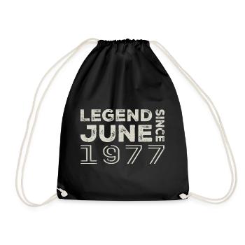 June 1977 Birthday June 1977 June Gift 1977 - Drawstring Bag - black - Front