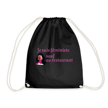 JE SUIS FEMINISTE SAUF AU RESTAURANT - Sac de sport léger - noir - Devant