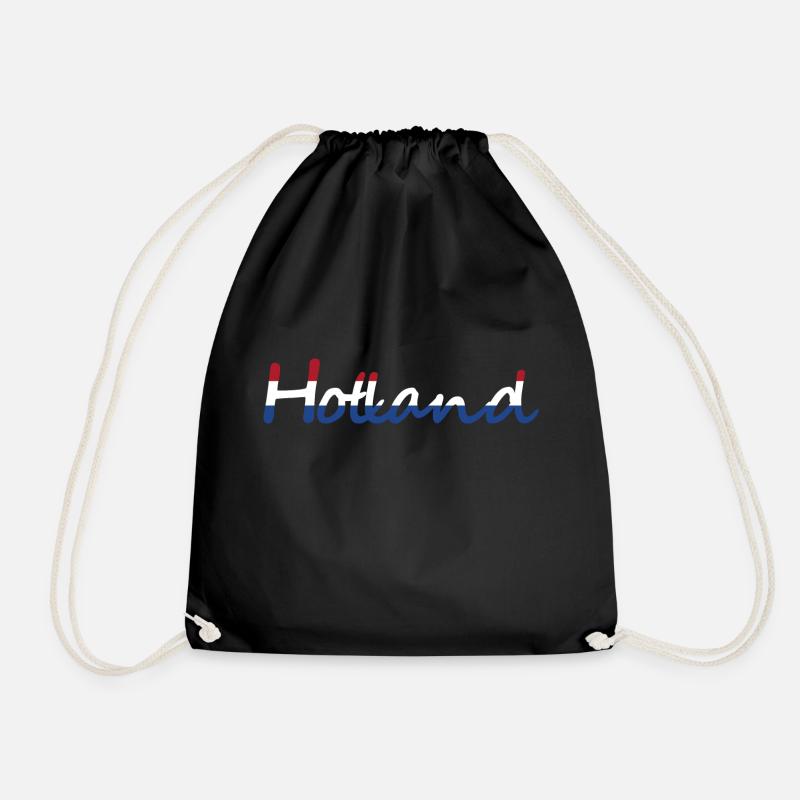 Holland Netherlands Colors - Drawstring Bag - black